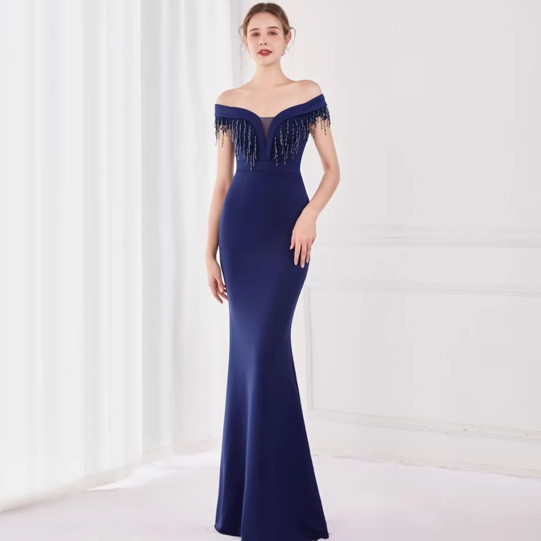 アルカドレス(ARUKA DRESS) thea マーメイドドレス ロングドレス パーティードレス 結婚式 お呼ばれ 二次会 オーダーメイド(着丈・サイズ可) オフショルダー 袖あり レース 体型カバー 大きいサイズ （ブラック）XS S M L XL XXL XXXL