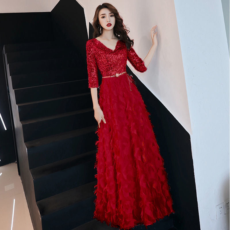 9042 パーティードレス ロングドレス イブニングドレス 結婚式 お呼ばれ ドレス Aラインドレス 即日発送 即納 ロング丈 ドレス 大きいサイズ 演奏会 結婚式 カクテルドレス カラードレス ステージドレス