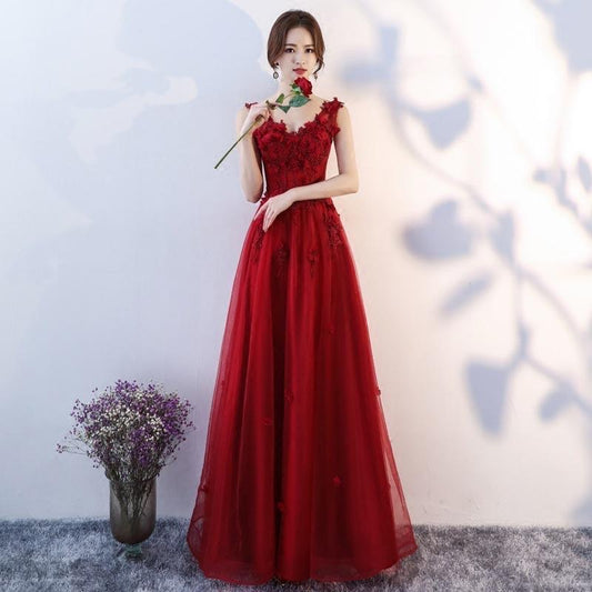 アルカドレス(ARUKA DRESS) 5656redmiddium オーダーメイド(着丈・サイズ可) Aラインロング レッド チュール 結婚式/披露宴/二次会 パーティードレス 体型補整/カバー 大きいサイズ 写真映え 高級感 (レッド)XS S M L XL XXL XXXL