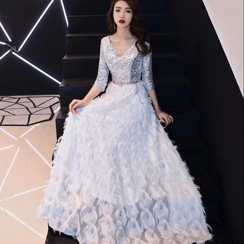 9042 パーティードレス ロングドレス イブニングドレス 結婚式 お呼ばれ ドレス Aラインドレス 即日発送 即納 ロング丈 ドレス 大きいサイズ 演奏会 結婚式 カクテルドレス カラードレス ステージドレス