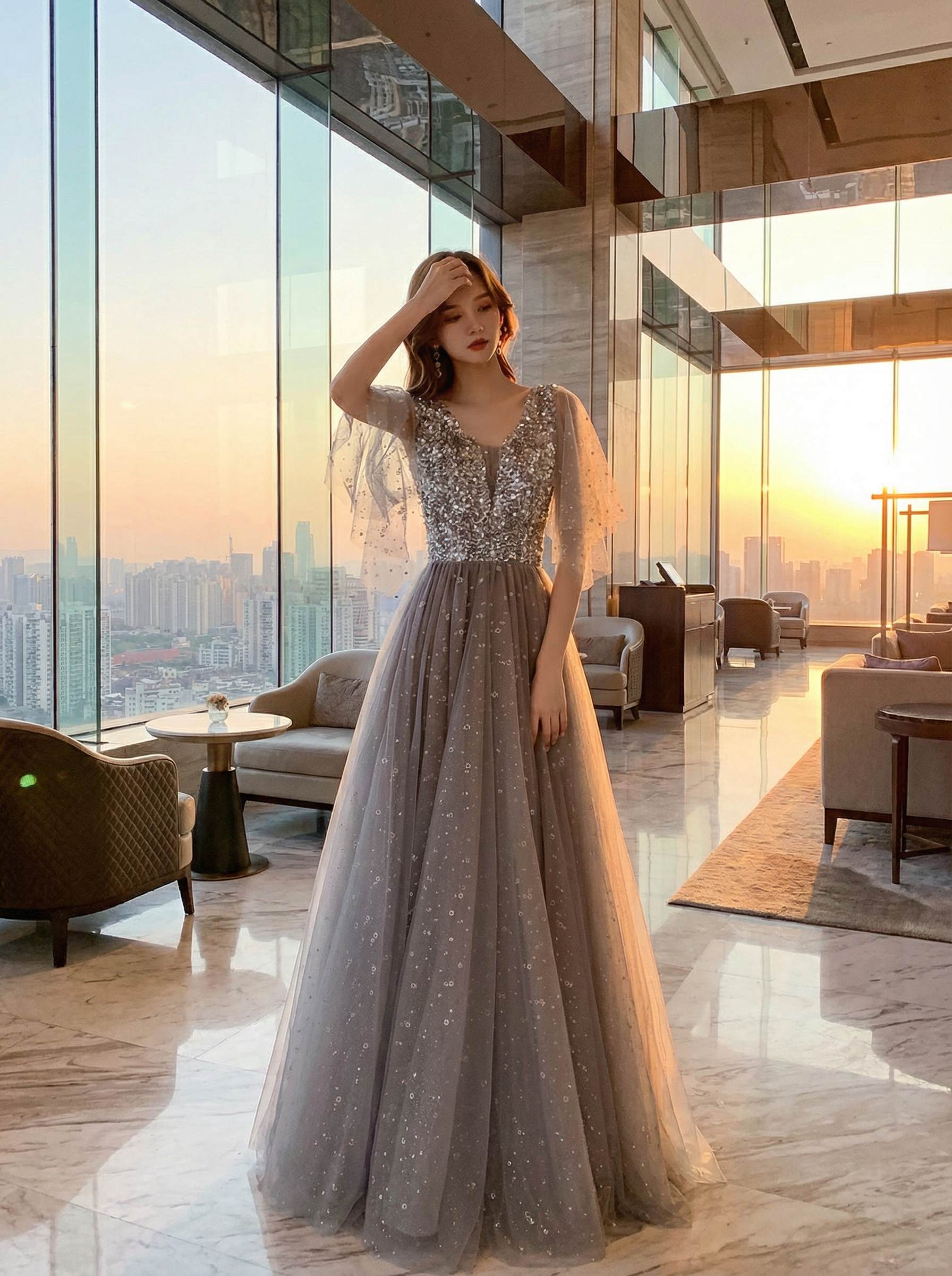 3-4355 ロングドレス イブニングドレス カラードレス ブライズメイド A