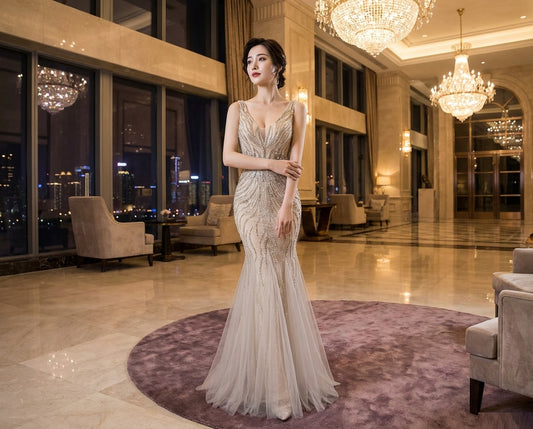 豪華オールビジュードレス apolena マーメイドドレス ゴールド S M L XL 結婚式 大きいサイズ 演奏会 パーティードレス ロングドレス お呼ばれ ドレス ワンピース 二次会 発表会 母親 フォーマルドレス 袖あり フォーマル パーティー 披露宴 同窓会 アフタヌーン ドレス ママ ドレス ミセス 七分袖 洋装 長袖 マザーズ ドレス 演奏会用 ドレス レディース Aライン