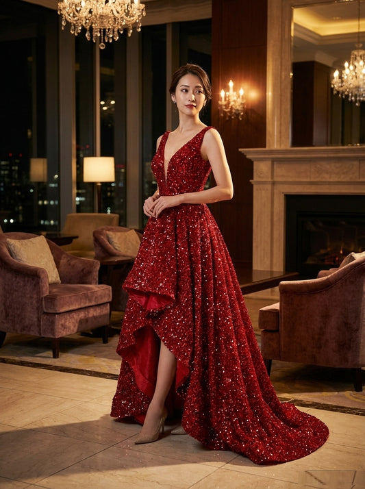 9043 パーティードレス ロングドレス イブニングドレス 結婚式 お呼ばれ ドレス Aラインドレス 即日発送 即納 ロング丈 ドレス 大きいサイズ 演奏会 結婚式 カクテルドレス カラードレス ステージドレス