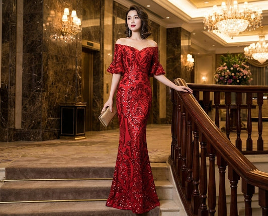 即納ドレス あす楽 saila マーメイドドレス ワインレッド ゴールド S M L XL XXL 即日発送 明日 届く 即日発送 即納 結婚式 パーティードレス 体型カバー 小柄 ゆったり マタニティ ブラジャー 20代 30代 40代 50代 ブランド ワンピース シャンパン 夏 持ち運び