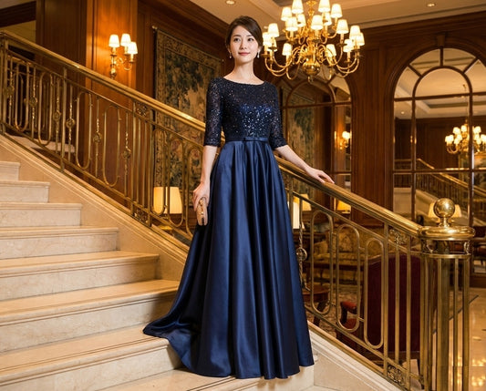 即納ドレス あす楽 queneau Aラインドレス ネイビー XS S M L XL XXL XXXL 即日発送 明日 届く 即日発送 即納 結婚式 パーティードレス 体型カバー 小柄 ゆったり マタニティ ブラジャー 20代 30代 40代 50代 ブランド ワンピース シャンパン 夏 持ち運び