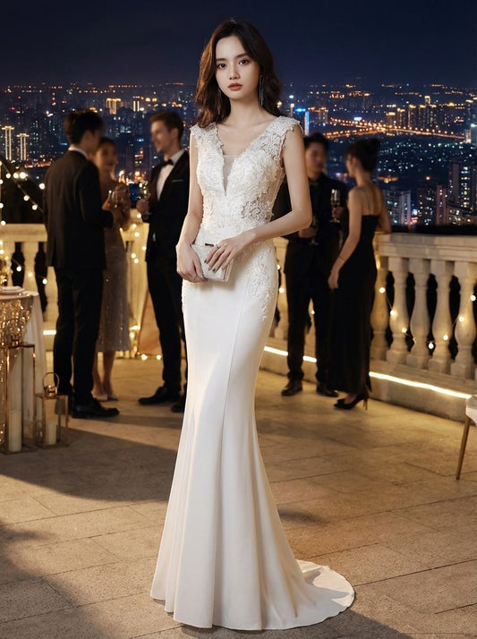 3-jfy7 ロングドレス 白 ホワイト イブニングドレス カラードレス ブライズメイド マーメイドドレス ステージドレス お急ぎ 演奏会 大きいサイズ 結婚式二次会 お呼ばれ 結婚式 発表会 ロング丈 即日発送 上品 ピアノ発表会