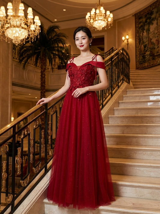 sabet Aラインドレス レッド S M L XL XXL 結婚式 大きいサイズ 演奏会 パーティードレス ロングドレス お呼ばれ ドレス ワンピース 二次会 発表会 母親 フォーマルドレス 袖あり フォーマル パーティー 披露宴 同窓会 アフタヌーン ドレス ママ ドレス ミセス 七分袖 洋装 長袖 マザーズ ドレス 演奏会用 ドレス レディース Aライン