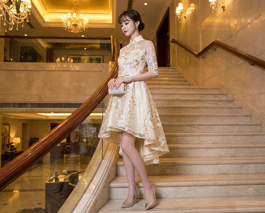 zdenka フィッシュテール アプリコット XS S M L XL XXL XXXL 即日発送 即納 結婚式 パーティードレス 体型カバー 小柄 ゆったり マタニティ ブラジャー 20代 30代 40代 50代 ブランド ワンピース シャンパン 夏 持ち運び