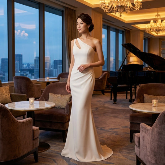 3-7774 ロングドレス 白 ホワイト イブニングドレス カラードレス ブライズメイド マーメイドドレス ステージドレス お急ぎ 演奏会 大きいサイズ 結婚式二次会 お呼ばれ 結婚式 発表会 ロング丈 即日発送 上品 ピアノ発表会