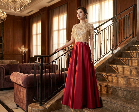 即納ドレス あす楽 ester Aラインドレス ブラック レッド S M L XL XXL 即日発送 明日 届く 結婚式 大きいサイズ 演奏会 パーティードレス ロングドレス お呼ばれ ドレス ワンピース 二次会 発表会 母親 フォーマルドレス 袖あり フォーマル パーティー 披露宴 同窓会 アフタヌーン ドレス ママ ドレス ミセス 七分袖 洋装 長袖 マザーズ ドレス 演奏会用 ドレス レディース Aライン