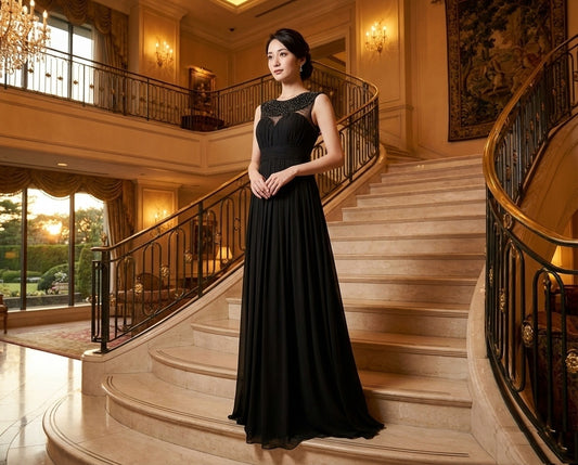 ashlyn マーメイドドレス ブルー ブラック M L XL 結婚式 大きいサイズ 演奏会 パーティードレス ロングドレス お呼ばれ ドレス ワンピース 二次会 発表会 母親 フォーマルドレス 袖あり フォーマル パーティー 披露宴 同窓会 アフタヌーン ドレス ママ ドレス ミセス 七分袖 洋装 長袖 マザーズ ドレス 演奏会用 ドレス レディース Aライン