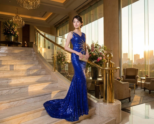 hermina マーメイドドレス レッド ブルー S M L XL 即日発送 即納 結婚式 パーティードレス 体型カバー 小柄 ゆったり マタニティ ブラジャー 20代 30代 40代 50代 ブランド ワンピース シャンパン 夏 持ち運び