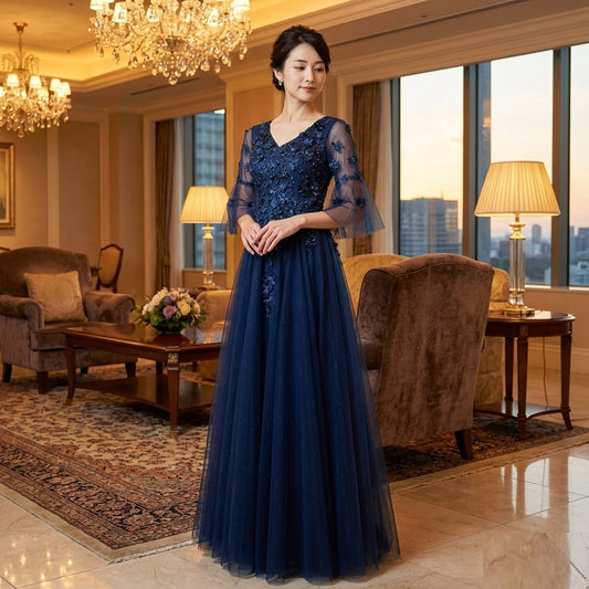 asia Aラインドレス ネイビー XS S M L XL XXL XXXL 即日発送 即納 結婚式 パーティードレス 体型カバー 小柄 ゆったり マタニティ ブラジャー 20代 30代 40代 50代 ブランド ワンピース シャンパン 夏 持ち運び