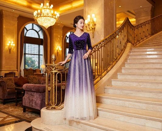 suoma Aラインドレス ネイビー S M L XL XXL XXXL 結婚式 大きいサイズ 演奏会 パーティードレス ロングドレス お呼ばれ ドレス ワンピース 二次会 発表会 母親 フォーマルドレス 袖あり フォーマル パーティー 披露宴 同窓会 アフタヌーン ドレス ママ ドレス ミセス 七分袖 洋装 長袖 マザーズ ドレス 演奏会用 ドレス レディース Aライン