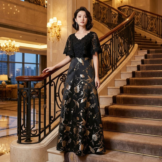 birgitta Aラインdoresu ブラック S M L XL XXL 即日発送 即納 結婚式 パーティードレス 体型カバー 小柄 ゆったり マタニティ ブラジャー 20代 30代 40代 50代 ブランド ワンピース シャンパン 夏 持ち運び