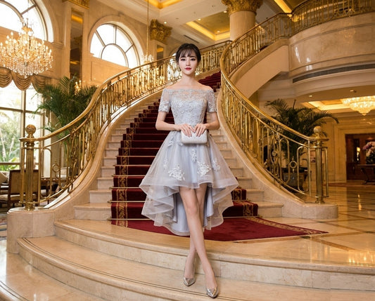 即納ドレス あす楽 monika フィッシュテール グレー XS S M L XL XXL 即日発送 明日 届く 即日発送 即納 結婚式 パーティードレス 体型カバー 小柄 ゆったり マタニティ ブラジャー 20代 30代 40代 50代 ブランド ワンピース シャンパン 夏 持ち運び