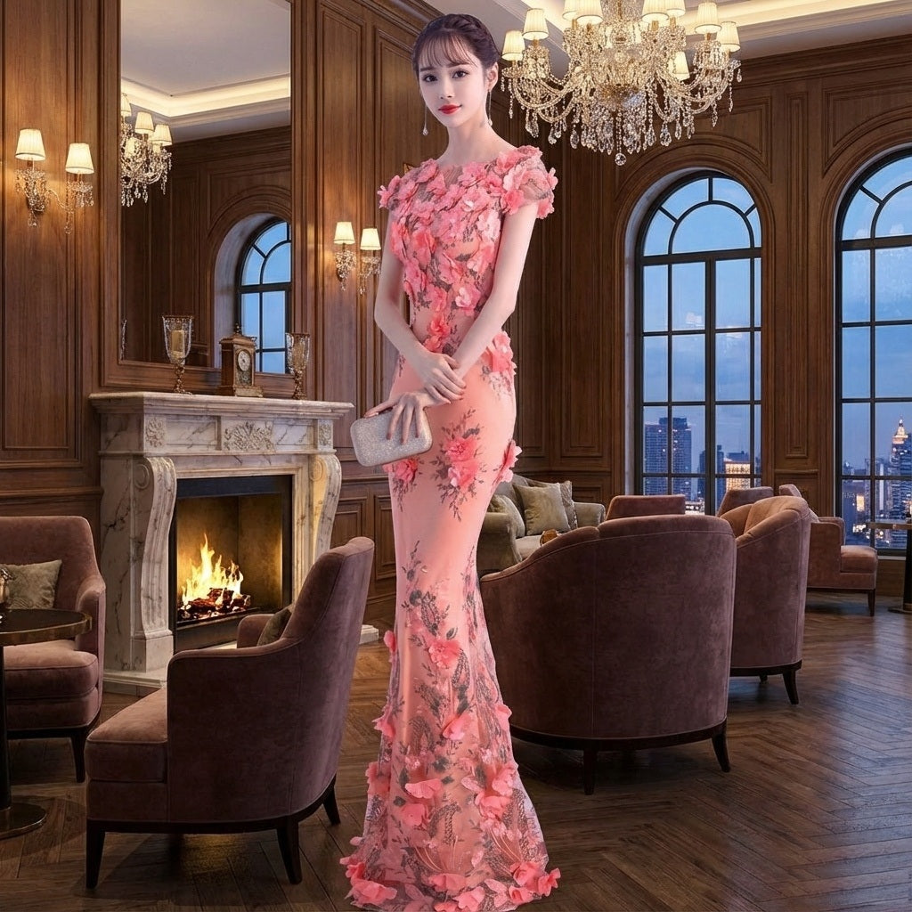 即納ドレス あす楽 ties マーメイドドレス ピンク S M L XL XXL 即日