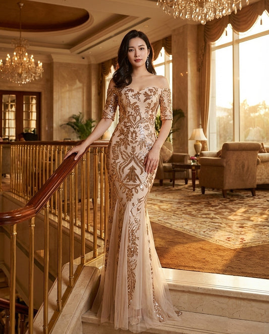 即納ドレス あす楽 lena マーメイドドレス グールド S M L XL XXL 即日発送 明日 届く 即日発送 即納 結婚式 パーティードレス 体型カバー 小柄 ゆったり マタニティ ブラジャー 20代 30代 40代 50代 ブランド ワンピース シャンパン 夏 持ち運び