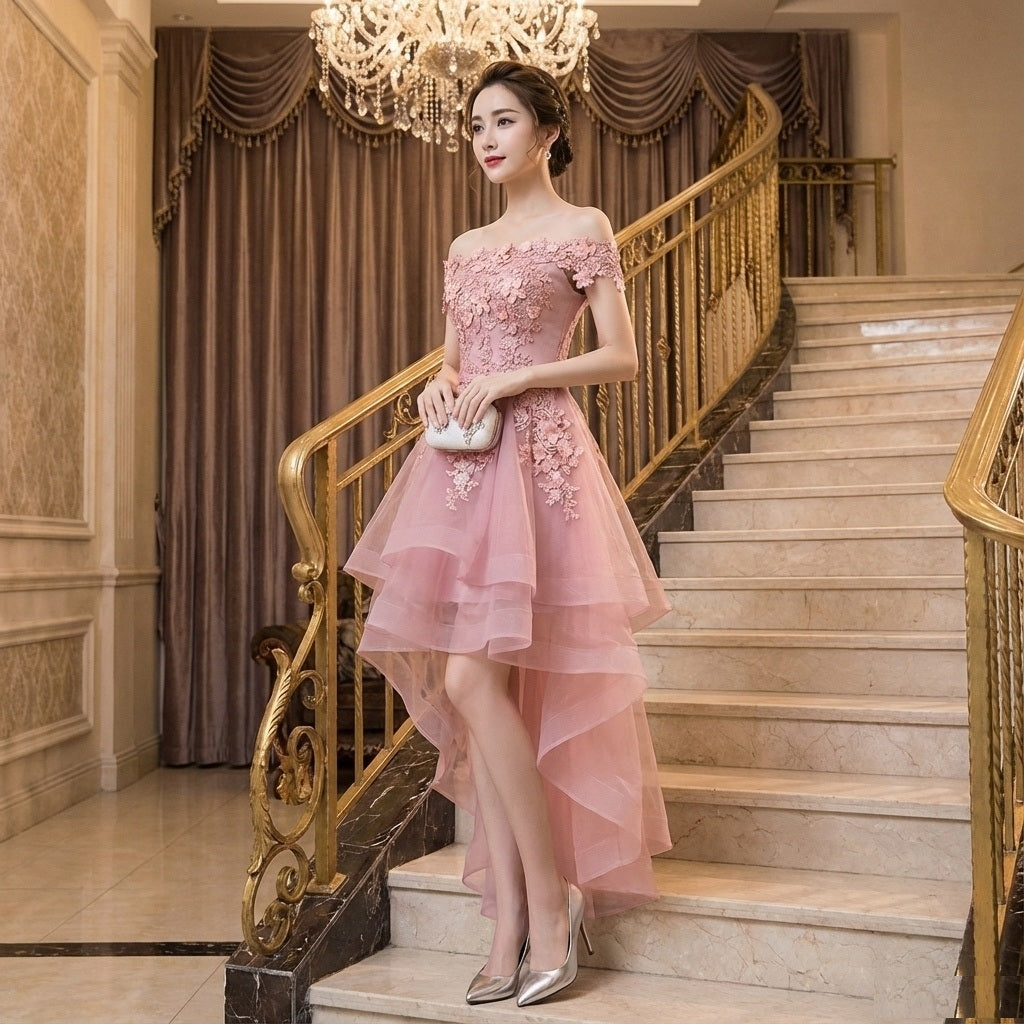 即納ドレス あす楽 miia フィッシュテール ピンク XS S M L XL XXL