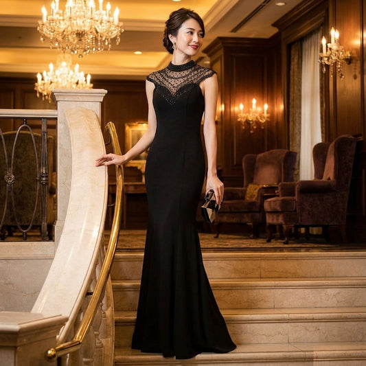 即納ドレス あす楽 sousanna マーメイドドレス ブラック レッド ブルー ホワイト ワインレッド S M L XL XXL 即日発送 明日 届く 結婚式 大きいサイズ 演奏会 パーティードレス ロングドレス お呼ばれ ドレス ワンピース 二次会 発表会 母親 フォーマルドレス 袖あり フォーマル パーティー 披露宴 同窓会 アフタヌーン ドレス ママ ドレス ミセス 七分袖 洋装 長袖 マザーズ ドレス 演奏会用 ドレス レディース Aライン