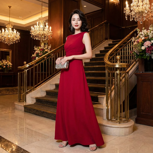 即納ドレス あす楽 kajsa Aラインドレス レッド XS S M L XL XXL 即日発送 明日 届く 結婚式 大きいサイズ 演奏会 パーティードレス ロングドレス お呼ばれ ドレス ワンピース 二次会 発表会 母親 フォーマルドレス 袖あり フォーマル パーティー 披露宴 同窓会 アフタヌーン ドレス ママ ドレス ミセス 七分袖 洋装 長袖 マザーズ ドレス 演奏会用 ドレス レディース Aライン