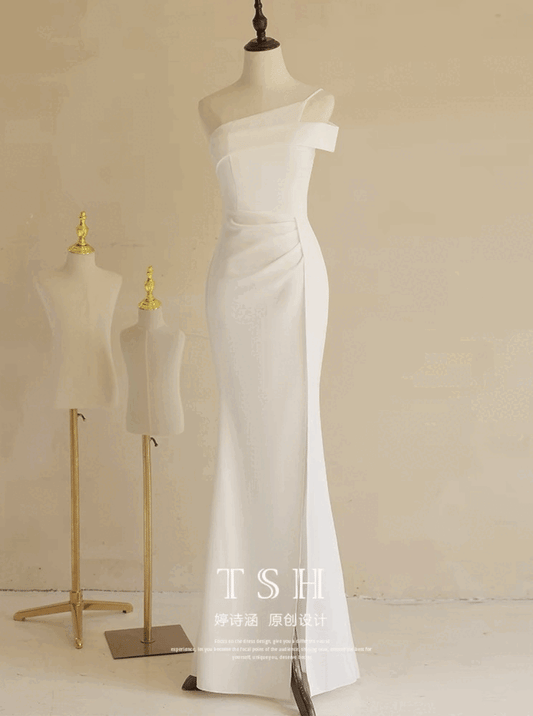 3-8984 ロングドレス 白 ホワイト イブニングドレス カラードレス ブライズメイド   マーメイドドレス ステージドレス お急ぎ 演奏会 大きいサイズ 結婚式二次会  お呼ばれ 結婚式 発表会 ロング丈 即日発送 上品  ピアノ発表会