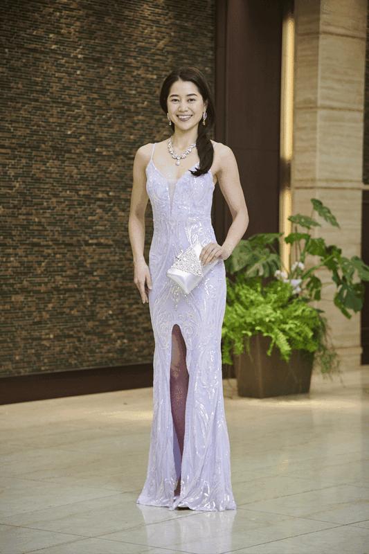 n2025 オーダーメイド (着丈 サイズオーダー可能) マーメイドドレス ロングドレス スリットドレス ノースリーブドレス フォーマルドレス 高級ドレス 上質素材 美シルエット 体型補整 大人女性 気品 色気 透明感 ホテルパーティー 階段シーン 夜景 映える装い 特別な夜 演奏会 結婚式 二次会 ラグジュアリー 静かな輝き (シルバー)XS S M L XL XXL XXXL