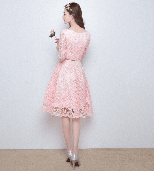 sofiaba Aラインドレス (着丈 サイズオーダー可能) オーダーメイド パーティードレス ミディドレス フレアドレス 半袖ドレス シフォンドレス 高級ドレス ラグジュアリー フォーマル 結婚式 二次会 演奏会 食事会 ホテルラウンジ シャンデリア照明 夜景空間 気品 透明感 清楚 大人可憐 日本人女性向け 美シルエット 上質素材 特別な夜 主役級存在感 (ピンク)XS S M L XL XXL XXXL