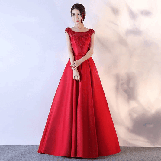 kimberly (着丈 サイズオーダー可能) Aラインドレス ロングドレス ノースリーブドレス オーダーメイド 高級 サテン シルク調 美シルエット フィットフレア 立体裁断 透明感 気品 圧倒的存在感 レストランテラス 夜景 ディナータイム 特別な夜 晩餐会 ガラディナー パーティー 日本人女性 洗練された佇まい 美しさ最大化 (レッド)XS S M L XL XXL XXXL