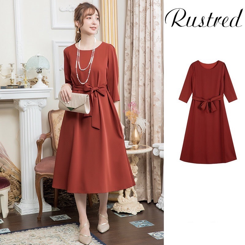 iolite Aラインドレス カジュアル Mustard Rustred Peacock Green Navy S M L XL XXL 結婚式 大きいサイズ 演奏会 パーティードレス ロングドレス お呼ばれ ドレス ワンピース 二次会 発表会 母親 フォーマルドレス 袖あり フォーマル パーティー 披露宴 同窓会 アフタヌーン ドレス ママ ドレス ミセス 七分袖 洋装 長袖 マザーズ ドレス 演奏会用 ドレス レディース Aライン