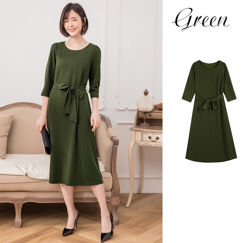 iolite Aラインドレス カジュアル Mustard Rustred Peacock Green Navy S M L XL XXL 結婚式 大きいサイズ 演奏会 パーティードレス ロングドレス お呼ばれ ドレス ワンピース 二次会 発表会 母親 フォーマルドレス 袖あり フォーマル パーティー 披露宴 同窓会 アフタヌーン ドレス ママ ドレス ミセス 七分袖 洋装 長袖 マザーズ ドレス 演奏会用 ドレス レディース Aライン