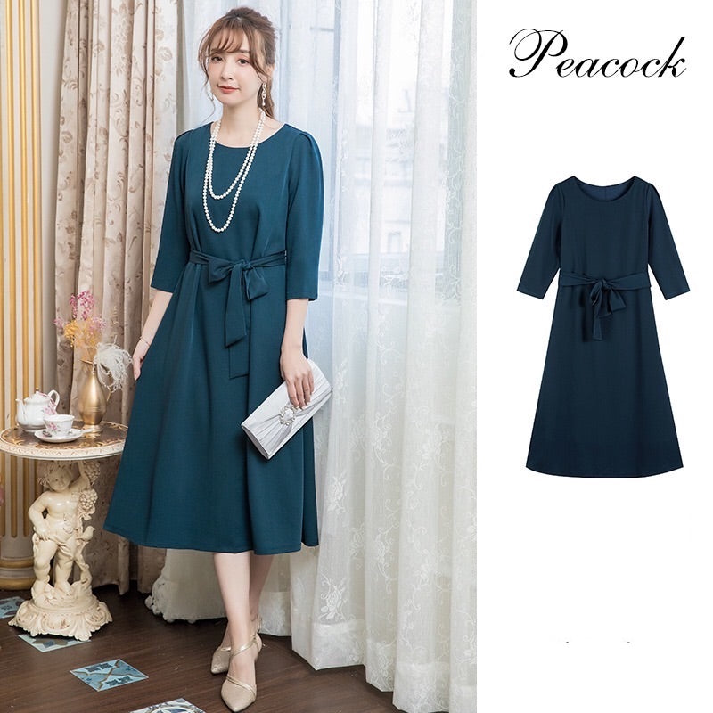 iolite Aラインドレス カジュアル Mustard Rustred Peacock Green Navy S M L XL XXL 結婚式 大きいサイズ 演奏会 パーティードレス ロングドレス お呼ばれ ドレス ワンピース 二次会 発表会 母親 フォーマルドレス 袖あり フォーマル パーティー 披露宴 同窓会 アフタヌーン ドレス ママ ドレス ミセス 七分袖 洋装 長袖 マザーズ ドレス 演奏会用 ドレス レディース Aライン