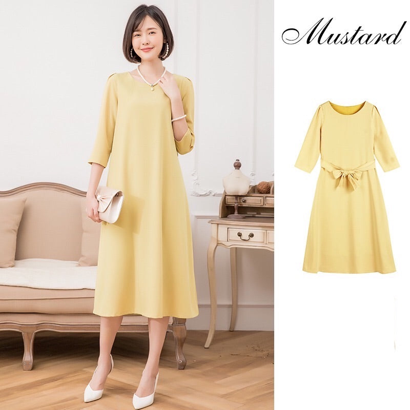 iolite Aラインドレス カジュアル Mustard Rustred Peacock Green Navy S M L XL XXL 結婚式 大きいサイズ 演奏会 パーティードレス ロングドレス お呼ばれ ドレス ワンピース 二次会 発表会 母親 フォーマルドレス 袖あり フォーマル パーティー 披露宴 同窓会 アフタヌーン ドレス ママ ドレス ミセス 七分袖 洋装 長袖 マザーズ ドレス 演奏会用 ドレス レディース Aライン