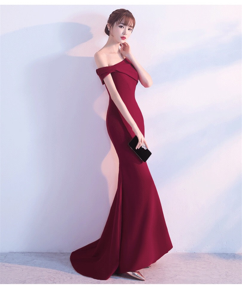 cecilio スリットドレス ブラック レッド ブルー ネイビー ホワイト ワインレッド S M L XL XXL - アルカドレス