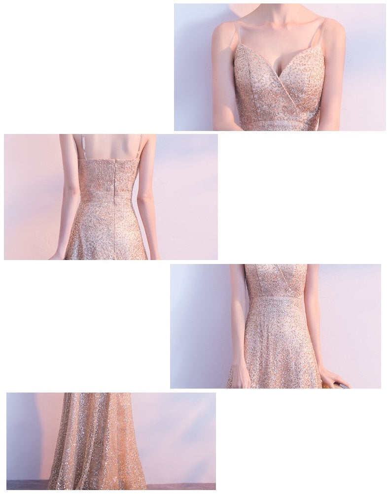 logerot Aラインドレス ゴールド XS S M L XL XXL - アルカドレス