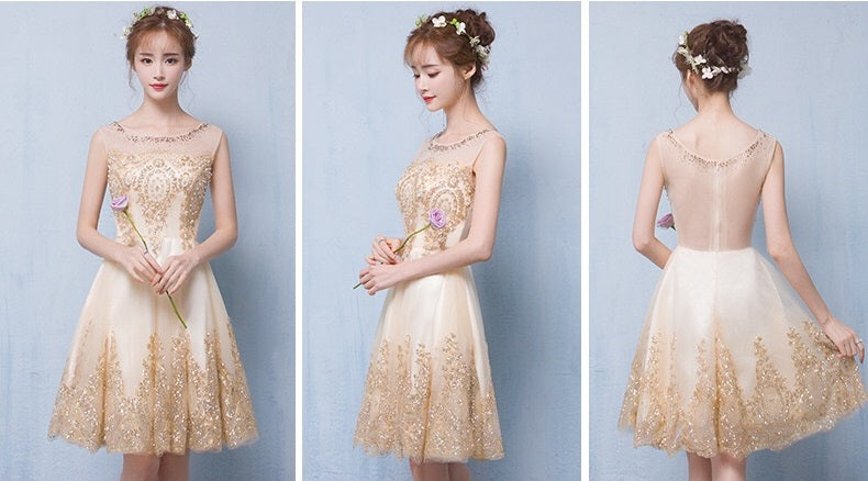 cameo Aラインドレス ベージュ レッド S M L XL XXL - アルカドレス