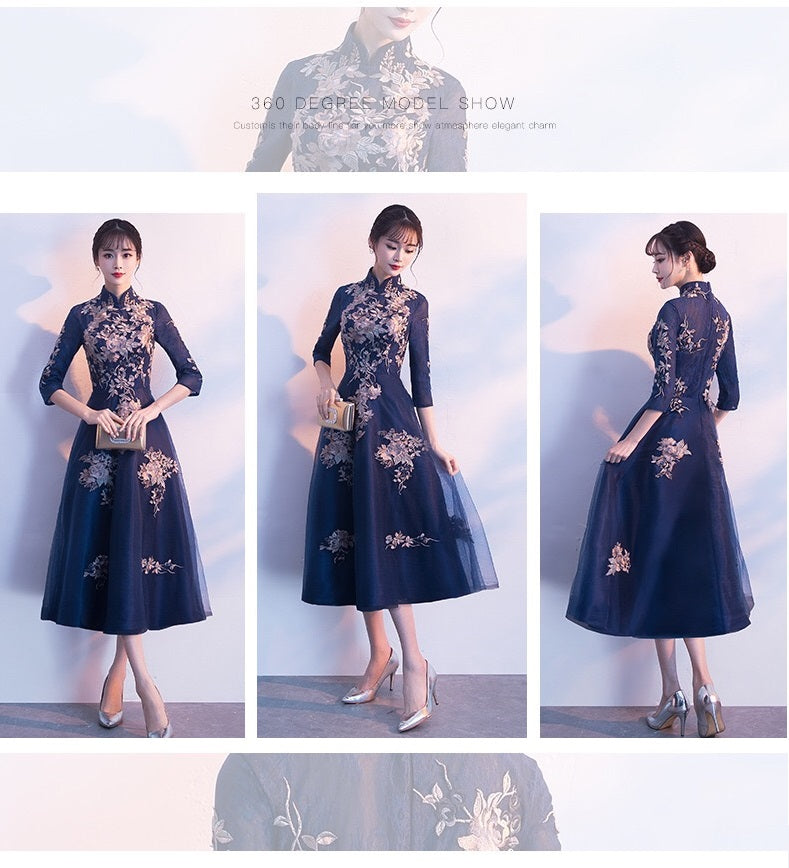 laplace Aラインドレス ネイビー S M L XL XXL 即日発送 即納 結婚式 パーティードレス 体型カバー 小柄 ゆったり マタニティ ブラジャー 20代 30代 40代 50代 ブランド ワンピース シャンパン 夏 持ち運び