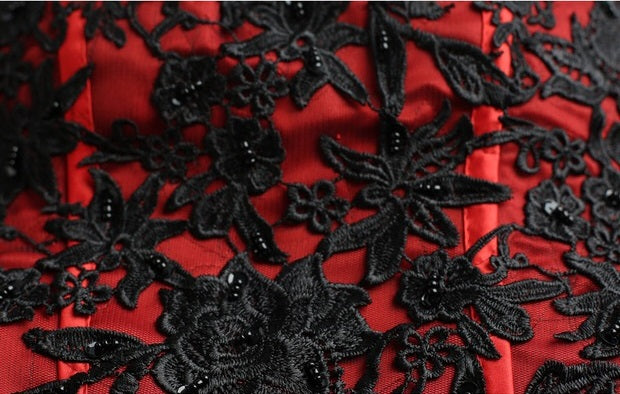 aveline (着丈 サイズオーダー可能) オーダーメイド Aラインドレス ロングドレス ノースリーブドレス レッドドレス フォーマルドレス 上質素材 サテン ロングトレーン ボリュームスカート 重厚感 縦ライン 美シルエット 気品 威厳 大人女性 正装 結婚式 披露宴 演奏会 晩餐会 パーティー 高級感 日本人女性向け (レッド)XS S M L XL XXL XXXL