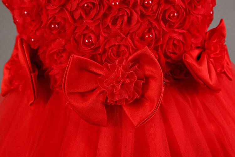 tournier 子供ドレス レッド パープル 濃いピンク ホワイト 薄いピンク 100 110 120 130 140 150