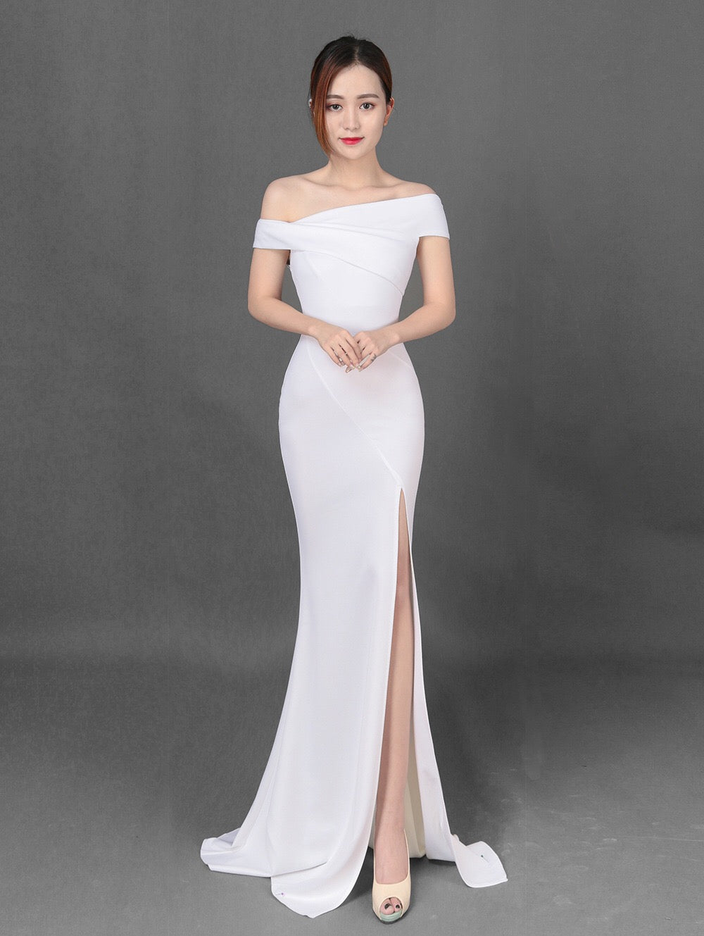 deirdre スリットドレス パープルレッド ブラック レッド ブルー ネイビー(濃いブルー) ホワイト S M L XL XXL - アルカドレス