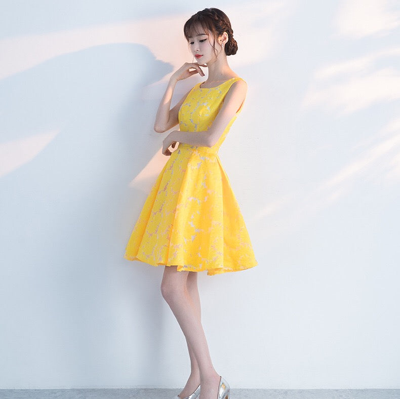 bianca Aラインドレス イエロー S M L XL XXL - アルカドレス