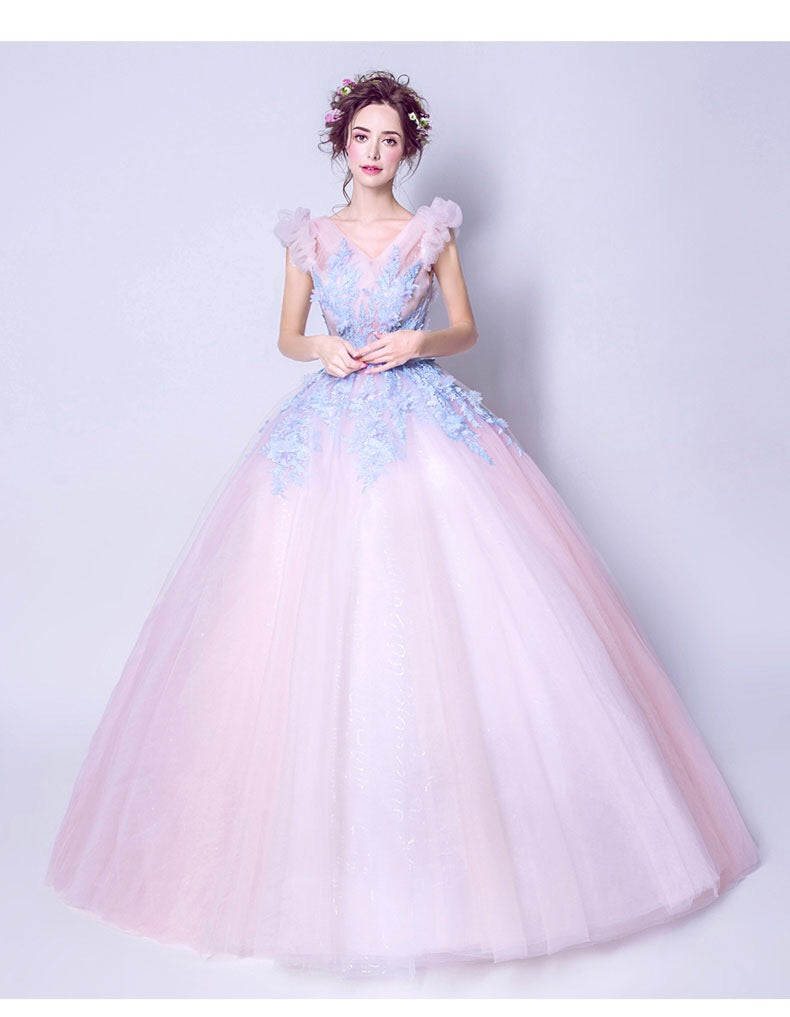 taddeo Aラインドレス ウェディング ピンク XS S M L XL XXL XXXL - アルカドレス