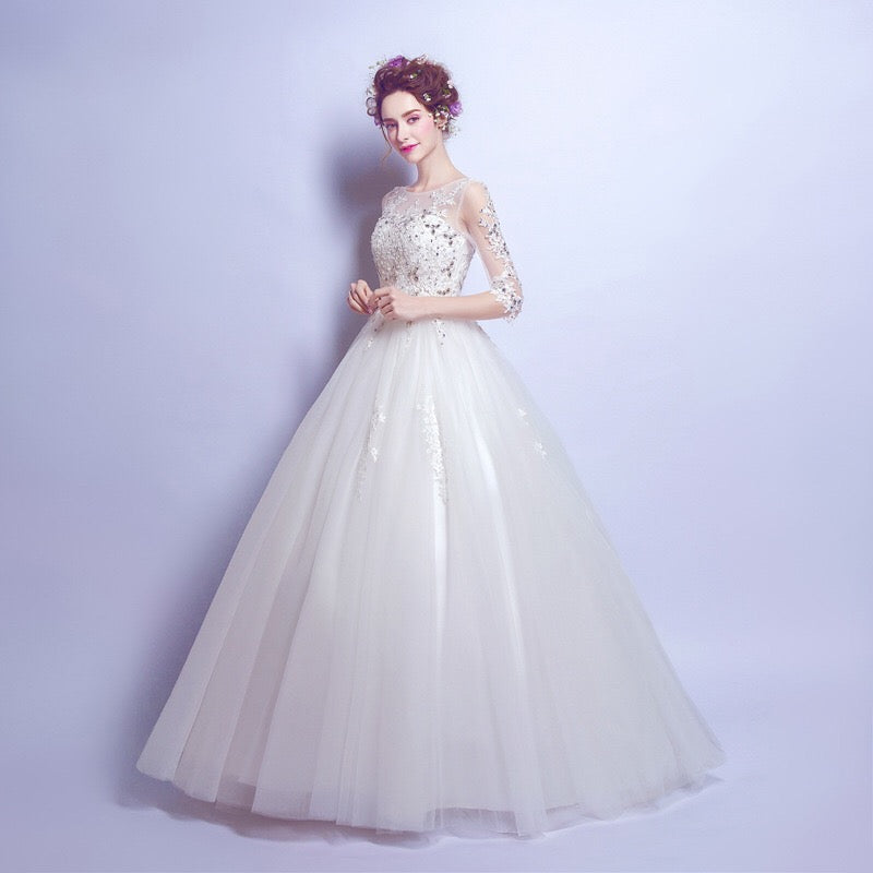 fabiana Aラインドレス ウェディングドレス ホワイト XSS XS S M L XL XXL XXXL 結婚式 大きいサイズ 演奏会 パーティードレス ロングドレス お呼ばれ ドレス ワンピース 二次会 発表会 母親 フォーマルドレス 袖あり フォーマル パーティー 披露宴 同窓会 アフタヌーン ドレス ママ ドレス ミセス 七分袖 洋装 長袖 マザーズ ドレス 演奏会用 ドレス レディース Aライン