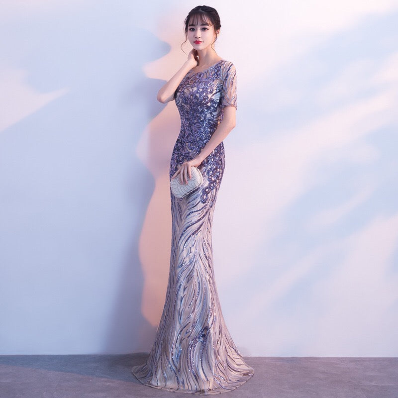 autumn マーメイドドレス パープル S M L XL XXL XXXL 即日発送 即納 結婚式 パーティードレス 体型カバー 小柄 ゆったり マタニティ ブラジャー 20代 30代 40代 50代 ブランド ワンピース シャンパン 夏 持ち運び