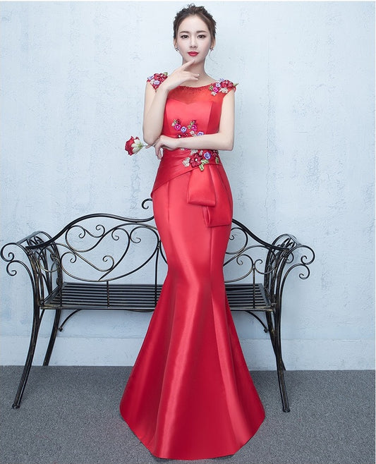 carina マーメイドドレス レッド ネイビー ピンク ベージュ グレー S M L XL XXL - アルカドレス