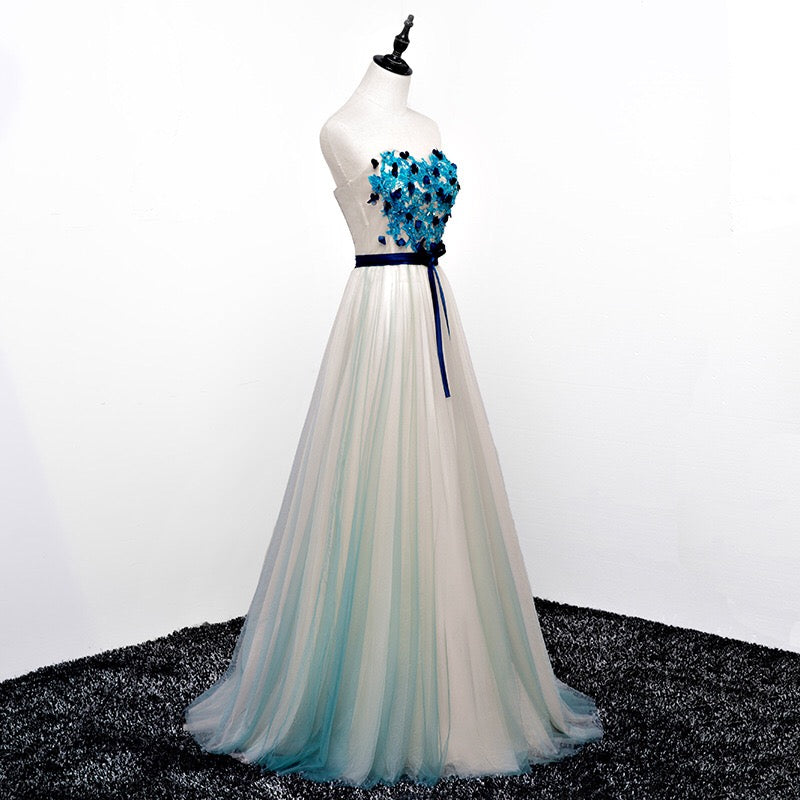 duplessis (着丈 サイズオーダー可能) オーダーメイド Aラインドレス ロングドレス ビジュードレス ノースリーブドレス 水色ドレス フォーマルドレス 上質素材 繊細ビジュー チュールスカート スカイブルー エアリーシルエット クラシックホテル 大階段 シャンデリア光 透明感 気品 清楚 大人女性 正装 結婚式 披露宴 演奏会 晩餐会 パーティー 高級感 日本人女性向け (ネイビー水色)XS S M L XL XXL XXXL