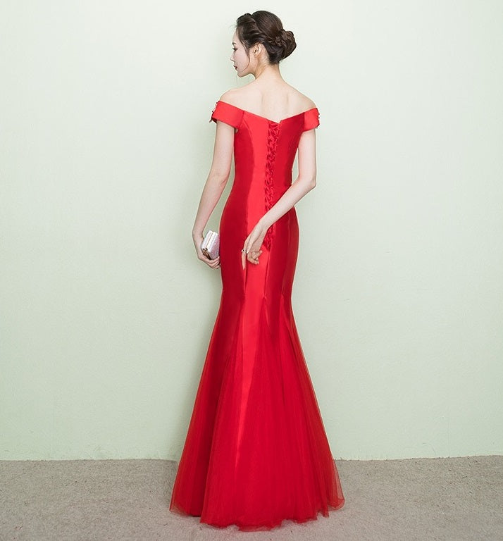 riccardo マーメイドドレス レッド S M L XL XXL 即日発送 即納 結婚式 パーティードレス 体型カバー 小柄 ゆったり マタニティ ブラジャー 20代 30代 40代 50代 ブランド ワンピース シャンパン 夏 持ち運び