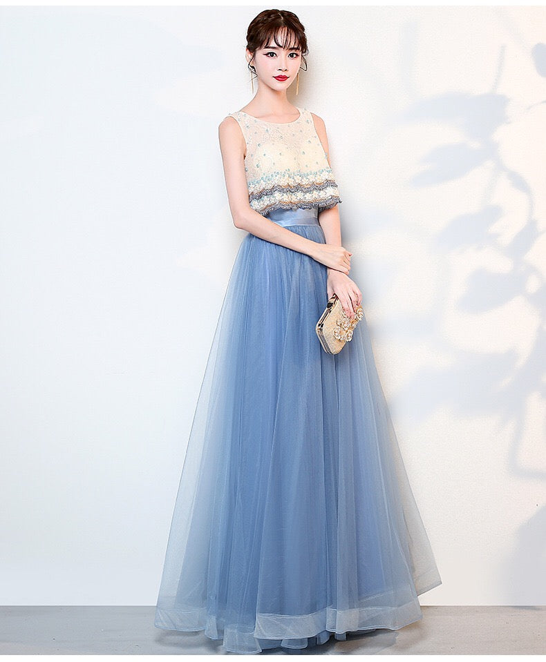 theodora Aラインドレス ブルー S M L XL XXL - アルカドレス