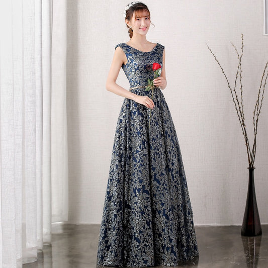 judee Aラインドレス ベージュ ネイビー S M L XL XXL - アルカドレス