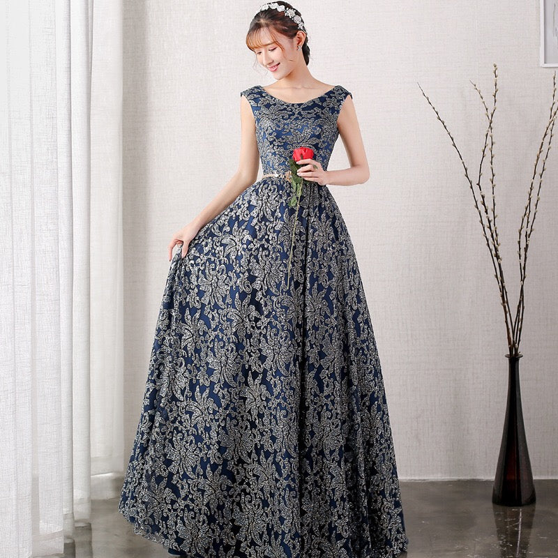 vedette Aラインドレス ネイビー ベージュ S M L XL XXL - アルカドレス